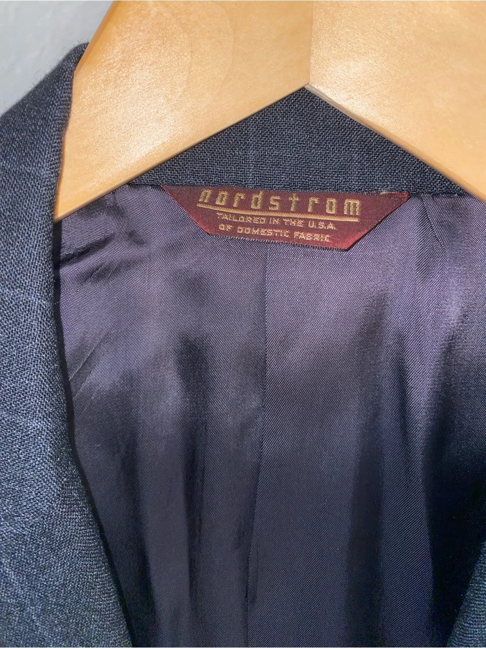 Vintage Nordstrom Hertling Wool Suit Jacket Pinstripe Dark Gray Preppy 40R